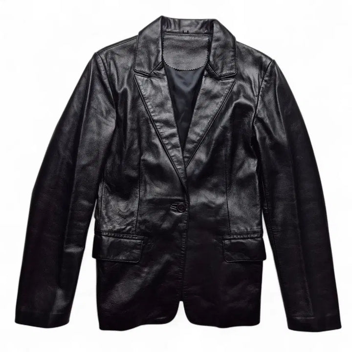 [BUNJANG] Vintage Lambskin Leather Blazer Jacket / [XS] 빈티지 양가죽 블레이저 자켓