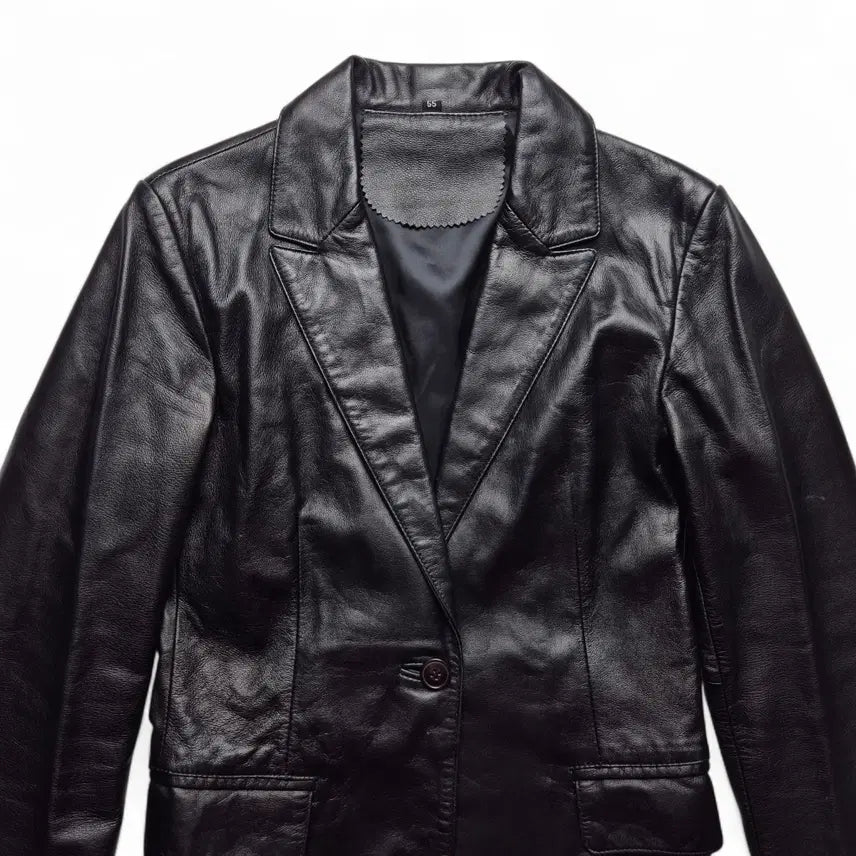 [BUNJANG] Vintage Lambskin Leather Blazer Jacket / [XS] 빈티지 양가죽 블레이저 자켓