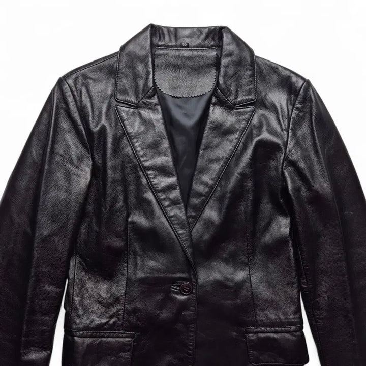 [BUNJANG] Vintage Lambskin Leather Blazer Jacket / [XS] 빈티지 양가죽 블레이저 자켓