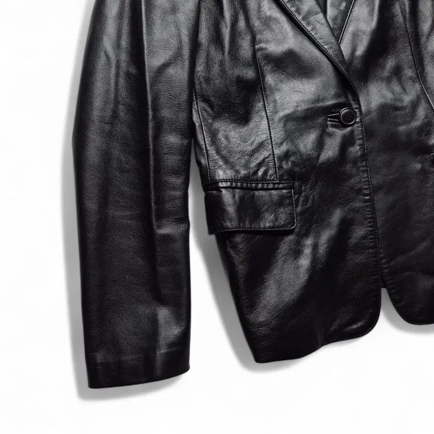 [BUNJANG] Vintage Lambskin Leather Blazer Jacket / [XS] 빈티지 양가죽 블레이저 자켓