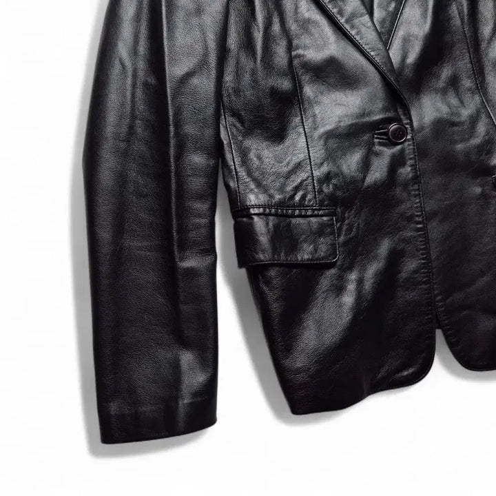 [BUNJANG] Vintage Lambskin Leather Blazer Jacket / [XS] 빈티지 양가죽 블레이저 자켓