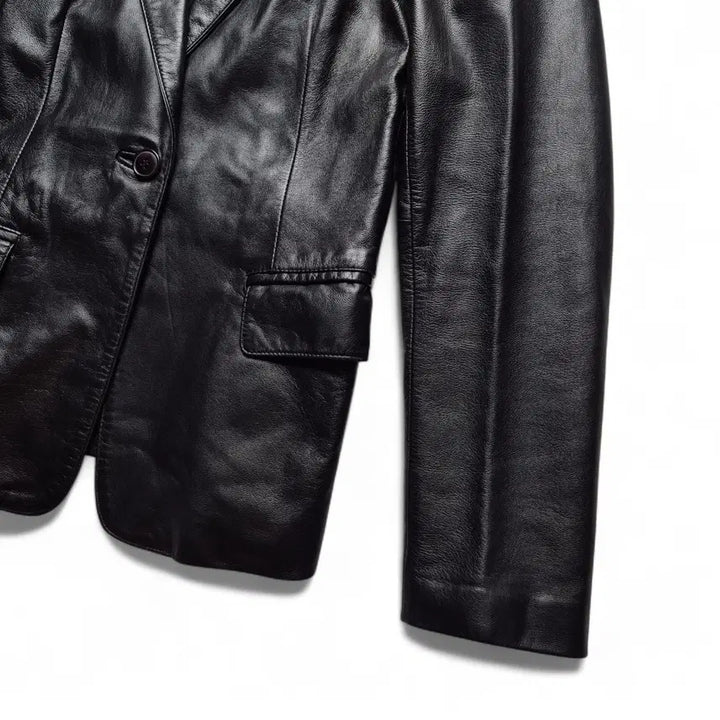 [BUNJANG] Vintage Lambskin Leather Blazer Jacket / [XS] 빈티지 양가죽 블레이저 자켓