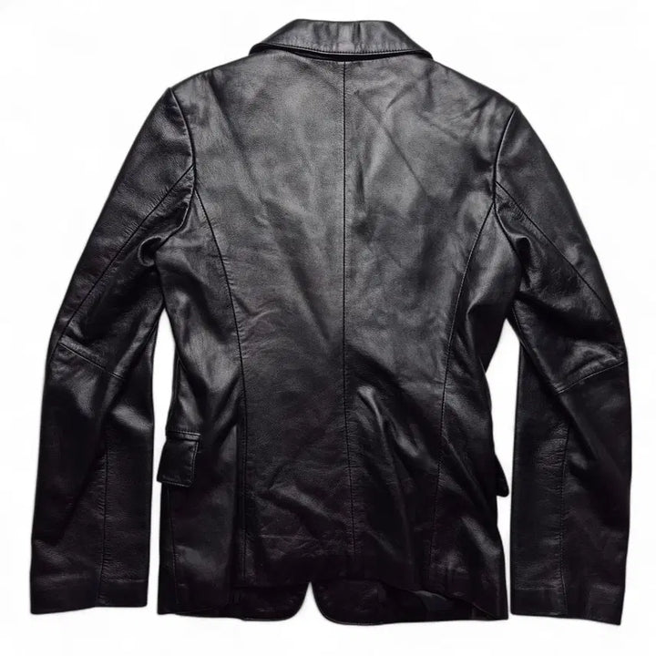 [BUNJANG] Vintage Lambskin Leather Blazer Jacket / [XS] 빈티지 양가죽 블레이저 자켓