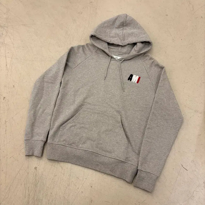 [BUNJANG] Ami Paris Gray Color Logo Hoodie / 아미 프랑스 컬러로고 그레이 후드티