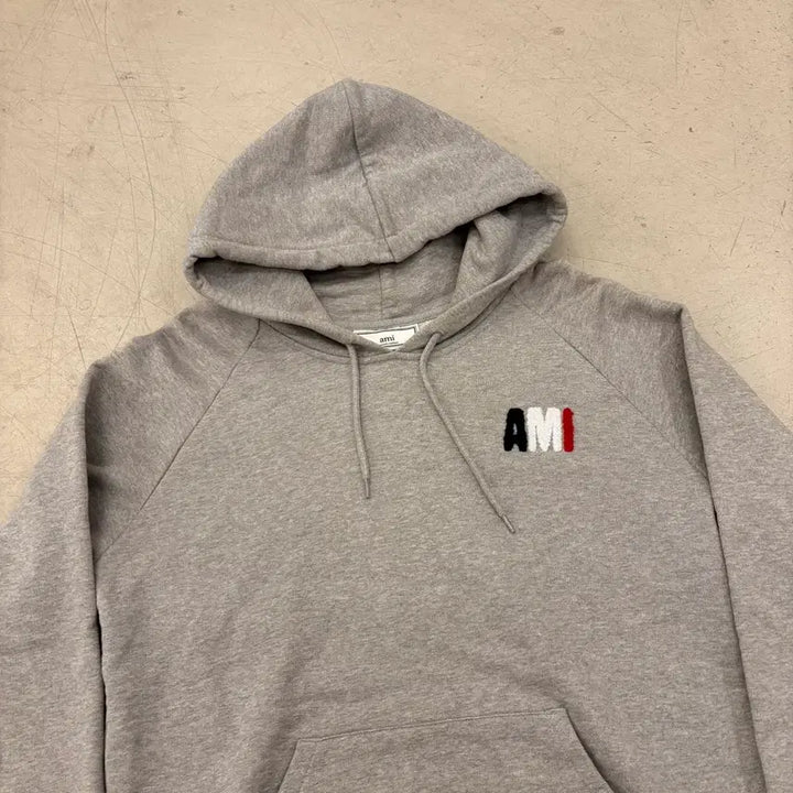 [BUNJANG] Ami Paris Gray Color Logo Hoodie / 아미 프랑스 컬러로고 그레이 후드티