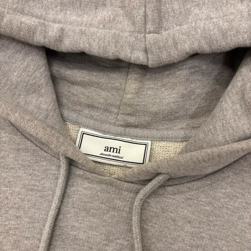 [BUNJANG] Ami Paris Gray Color Logo Hoodie / 아미 프랑스 컬러로고 그레이 후드티