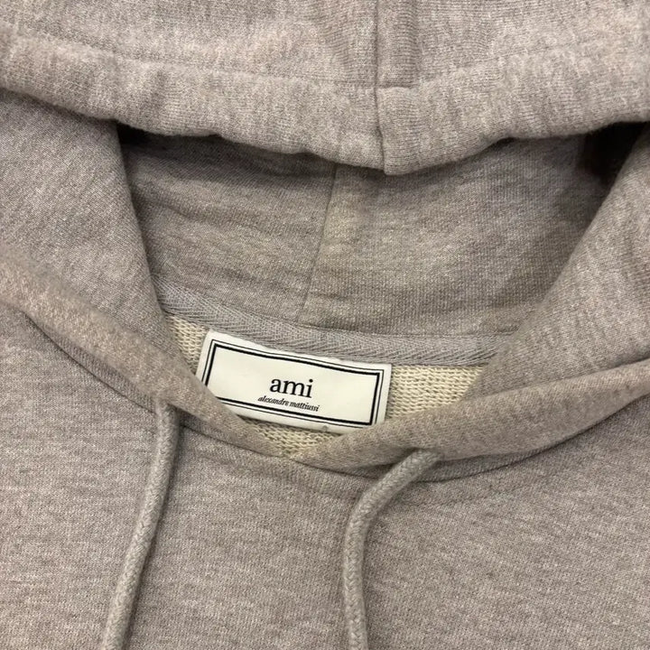 [BUNJANG] Ami Paris Gray Color Logo Hoodie / 아미 프랑스 컬러로고 그레이 후드티