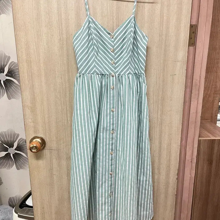 [BUNJANG] Shein Linen Cami Dress L / 쉐인 린넨 끈나시 원피스L