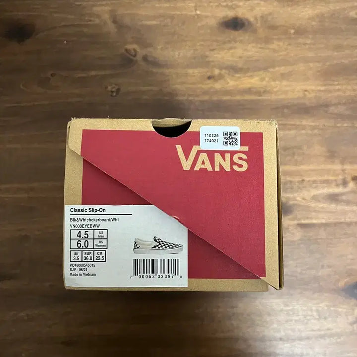 [BUNJANG] Vans Checkerboard Slip-On 225 Sneakers / 반스 체커보드 슬립온 225