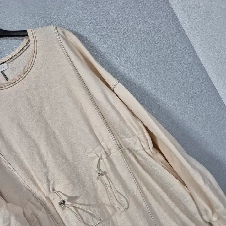 [BUNJANG] Ivory Fleece Lined String Long Dress / 아이보리 쭈리면 기모 스트링 원피스 프리