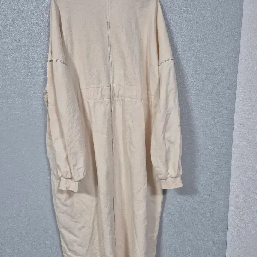 [BUNJANG] Ivory Fleece Lined String Long Dress / 아이보리 쭈리면 기모 스트링 원피스 프리