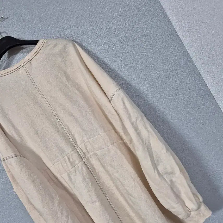 [BUNJANG] Ivory Fleece Lined String Long Dress / 아이보리 쭈리면 기모 스트링 원피스 프리