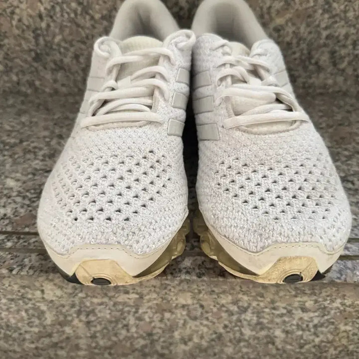 [BUNJANG] Adidas Bounce Triple White 265 Primeknit Sneakers / 아디다스 파워 바운스 트리플 화이트 265 프라임니트