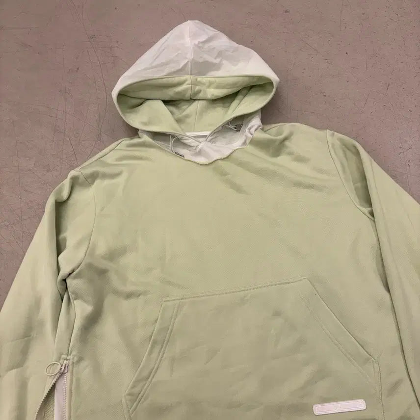 [BUNJANG] Solid Homme Layered Green Hoodie / 솔리드옴므 레이어드 그린 후드티