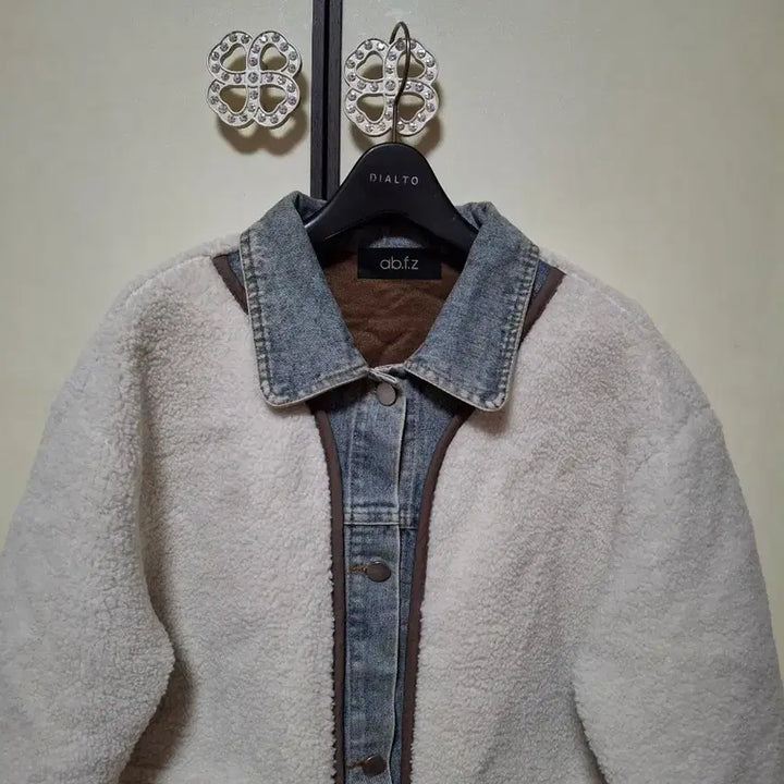 [BUNJANG] ab.f.z Layered Denim Jacket / ab.f.z 뽀글이 데님 레이어드 자켓 F1  66  77사이즈