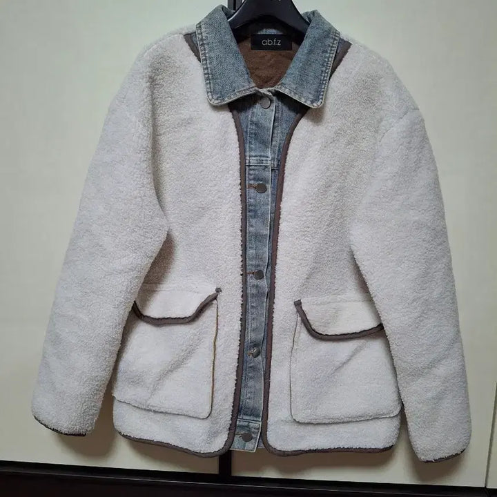 [BUNJANG] ab.f.z Layered Denim Jacket / ab.f.z 뽀글이 데님 레이어드 자켓 F1  66  77사이즈