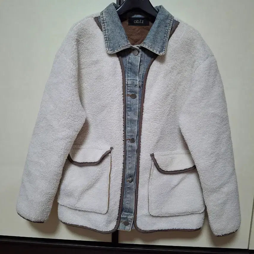 [BUNJANG] ab.f.z Layered Denim Jacket / ab.f.z 뽀글이 데님 레이어드 자켓 F1  66  77사이즈