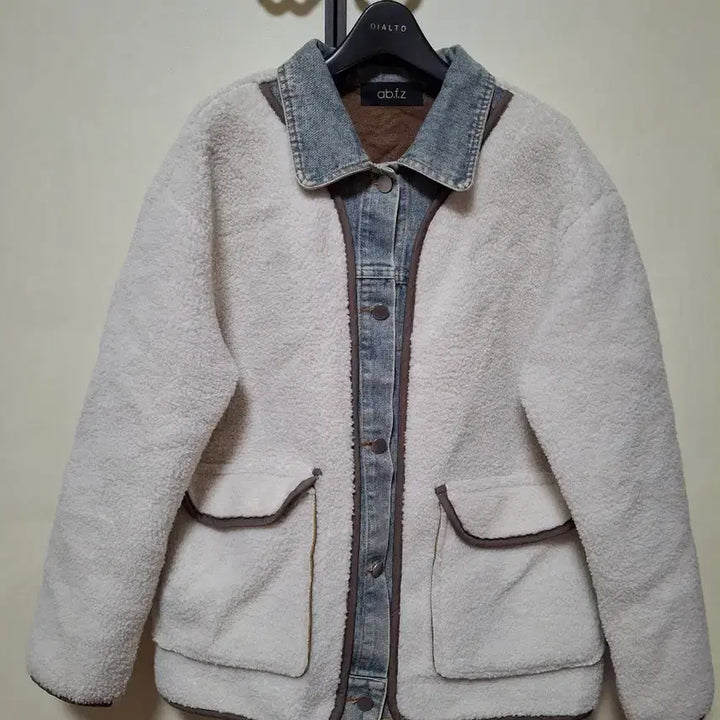 [BUNJANG] ab.f.z Layered Denim Jacket / ab.f.z 뽀글이 데님 레이어드 자켓 F1  66  77사이즈