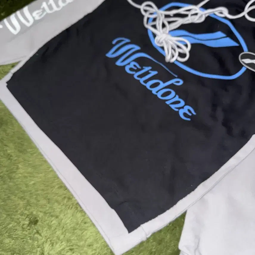 [BUNJANG] We11done Oversized Overlay Panel Logo Hoodie / We11done 웰던 오버사이즈드 오버레이 패널 로고 후디