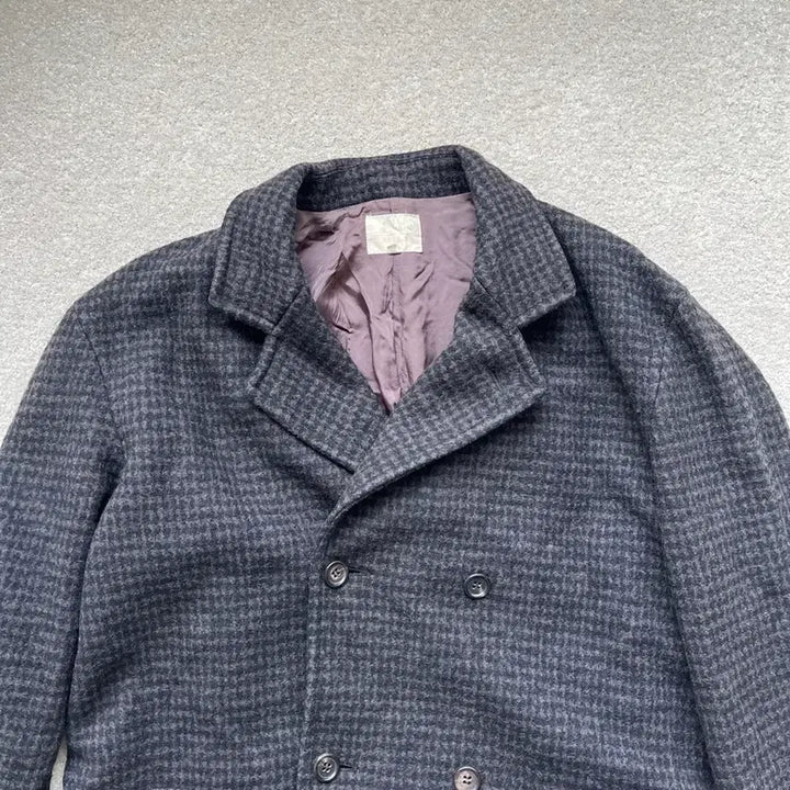 [BUNJANG] Takeo Kikuchi Houndstooth Double Long Coat / 타케오키쿠치 하운드투스 더블 롱 코트 (105-110)