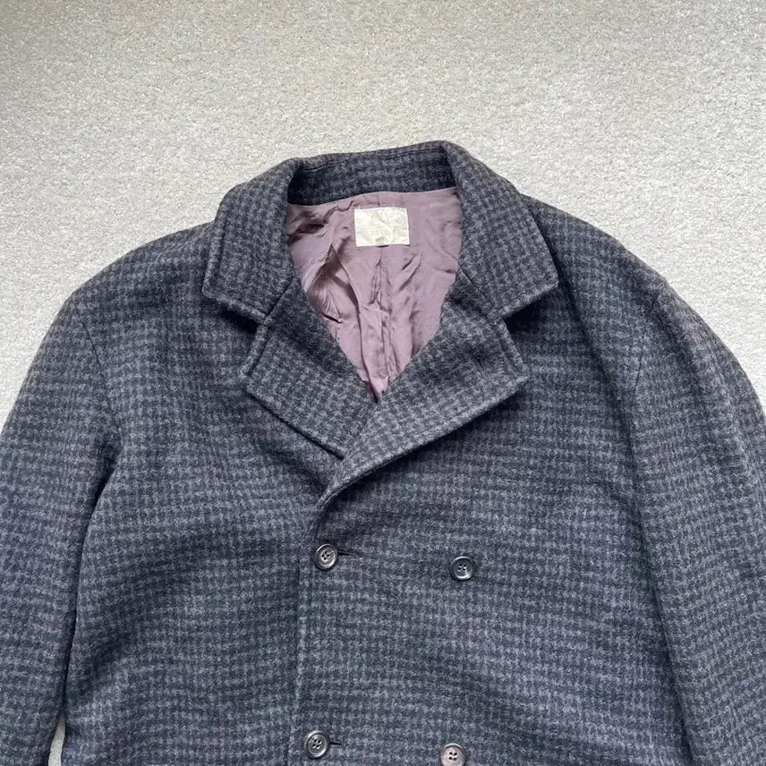 [BUNJANG] Takeo Kikuchi Houndstooth Double Long Coat / 타케오키쿠치 하운드투스 더블 롱 코트 (105-110)