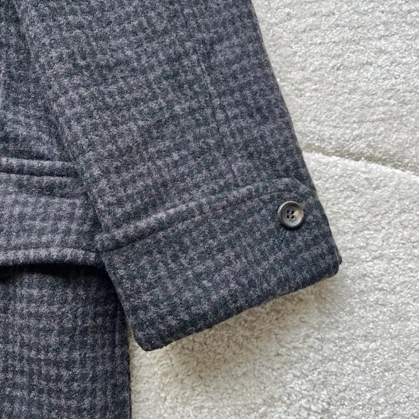 [BUNJANG] Takeo Kikuchi Houndstooth Double Long Coat / 타케오키쿠치 하운드투스 더블 롱 코트 (105-110)