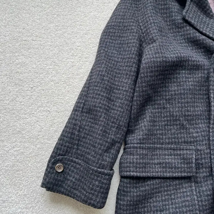 [BUNJANG] Takeo Kikuchi Houndstooth Double Long Coat / 타케오키쿠치 하운드투스 더블 롱 코트 (105-110)
