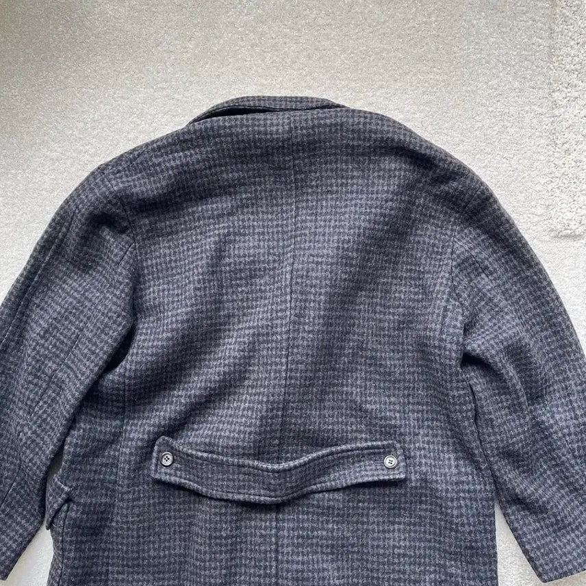 [BUNJANG] Takeo Kikuchi Houndstooth Double Long Coat / 타케오키쿠치 하운드투스 더블 롱 코트 (105-110)