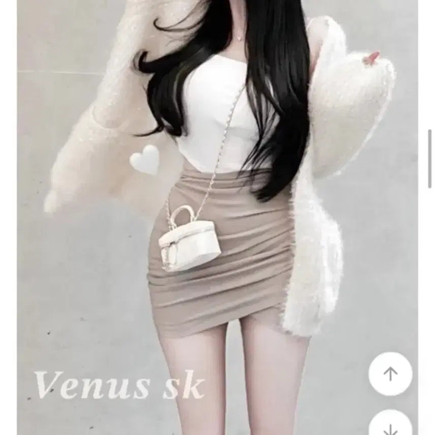 [BUNJANG] Ably Venus Shirring Mini Skirt Beige / 에이블리 비너스 셔링 미니 스커트 베이지