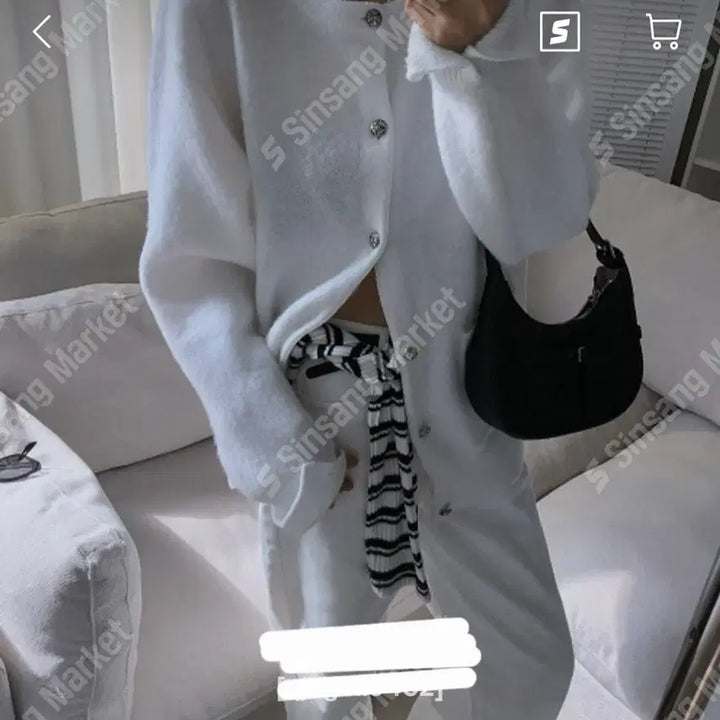 [BUNJANG] Loose Fit Angora Cardigan (Black) / 박시 루즈핏 가디건(블랙)