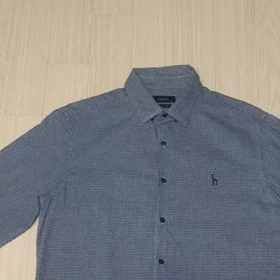 [BUNJANG] Hazzys Navy Black Checkered Shirt / (105)A305. 헤지스/네이비블랙 잔체크셔츠