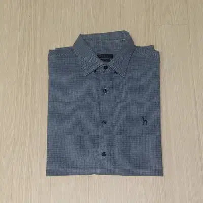 [BUNJANG] Hazzys Navy Black Checkered Shirt / (105)A305. 헤지스/네이비블랙 잔체크셔츠