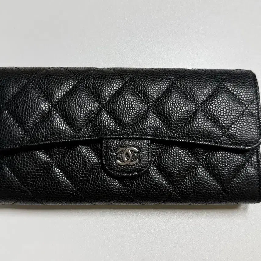 [BUNJANG] Black Quilted Long Wallet / 장지갑