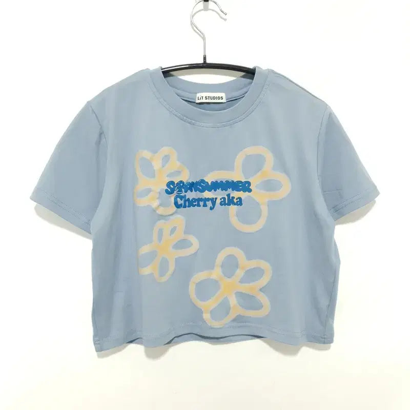 [BUNJANG] Generic Crop T-Shirt / 프린팅 크롭 반팔 F_S0468