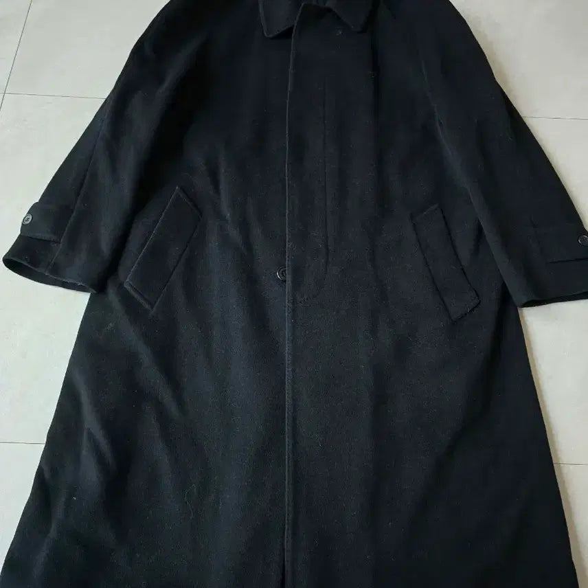 [BUNJANG] Tibbett Renoir Black Long Wool Coat / Tibbett Renoir 영국 블랙 롱 모직 코트 105