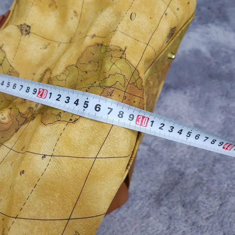 [BUNJANG] Vintage Boston Bag with Map / [] 빈티지 보스턴백 가방 지도