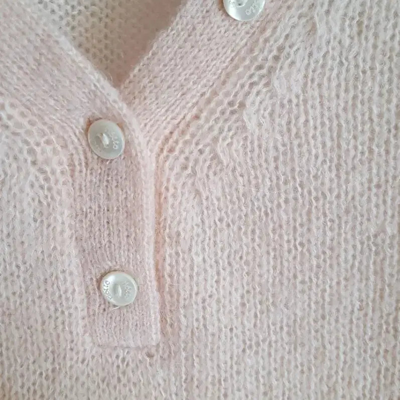 [BUNJANG] リエッテ Dear Knit V-Neck Crop See-through Knit / 리에뜨 디어니트 브이넥 크롭 시스루 니트