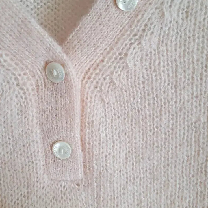 [BUNJANG] リエッテ Dear Knit V-Neck Crop See-through Knit / 리에뜨 디어니트 브이넥 크롭 시스루 니트
