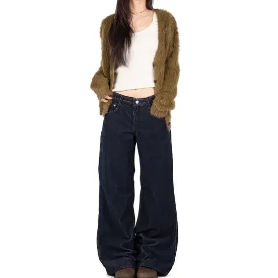 [BUNJANG] LitKim Corduroy Flare Low Pants / 릿킴 코듀로이 플레어 로우 팬츠