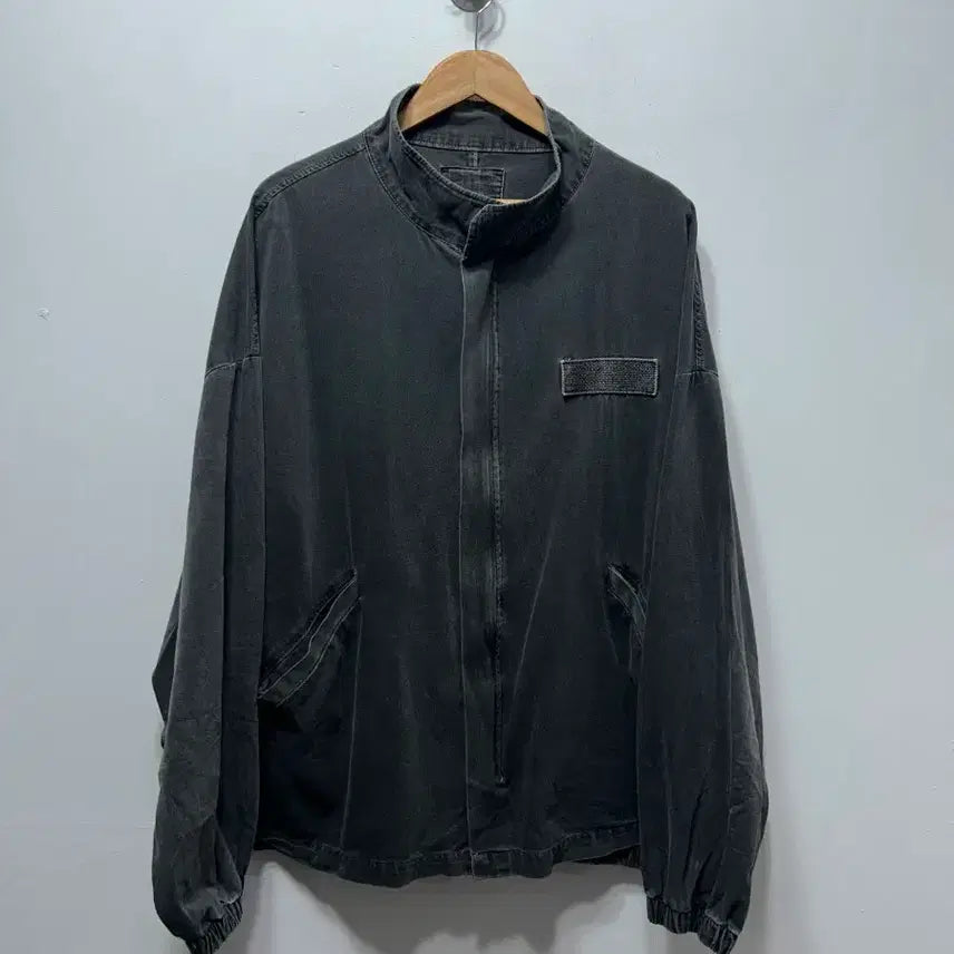 [BUNJANG] Vintage Washed Black Blouson Jacket - XL / 빈티지 워싱 블랙 블루종 자켓 XL