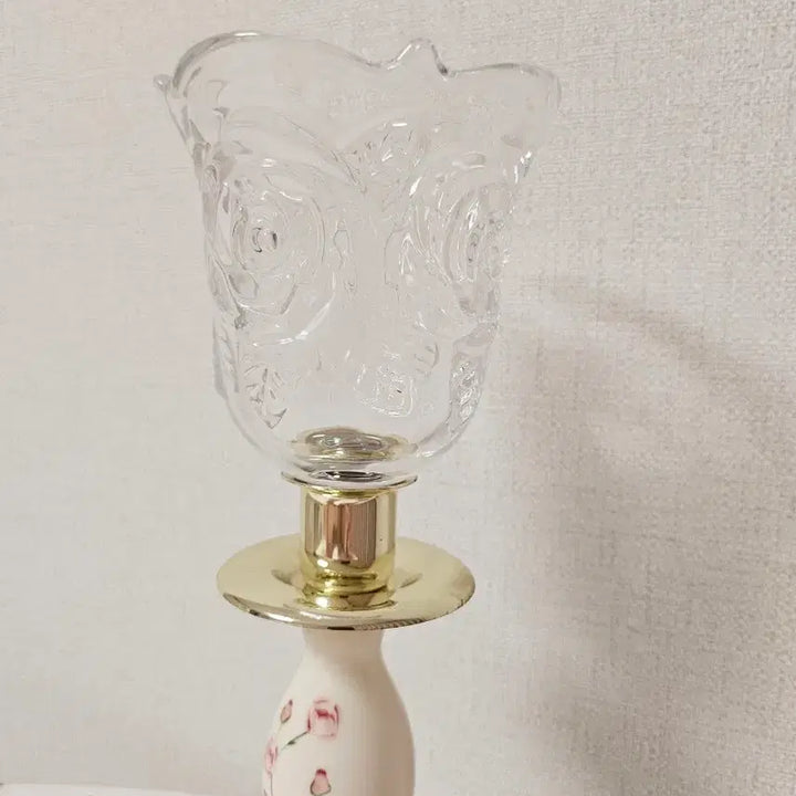 [BUNJANG] Vintage Big Rose Votive &amp; Rose Ceramic Brass Candle Holder Set / 빈티지 빅로즈 보티브&amp;로즈 도자기 브라스 촛대set