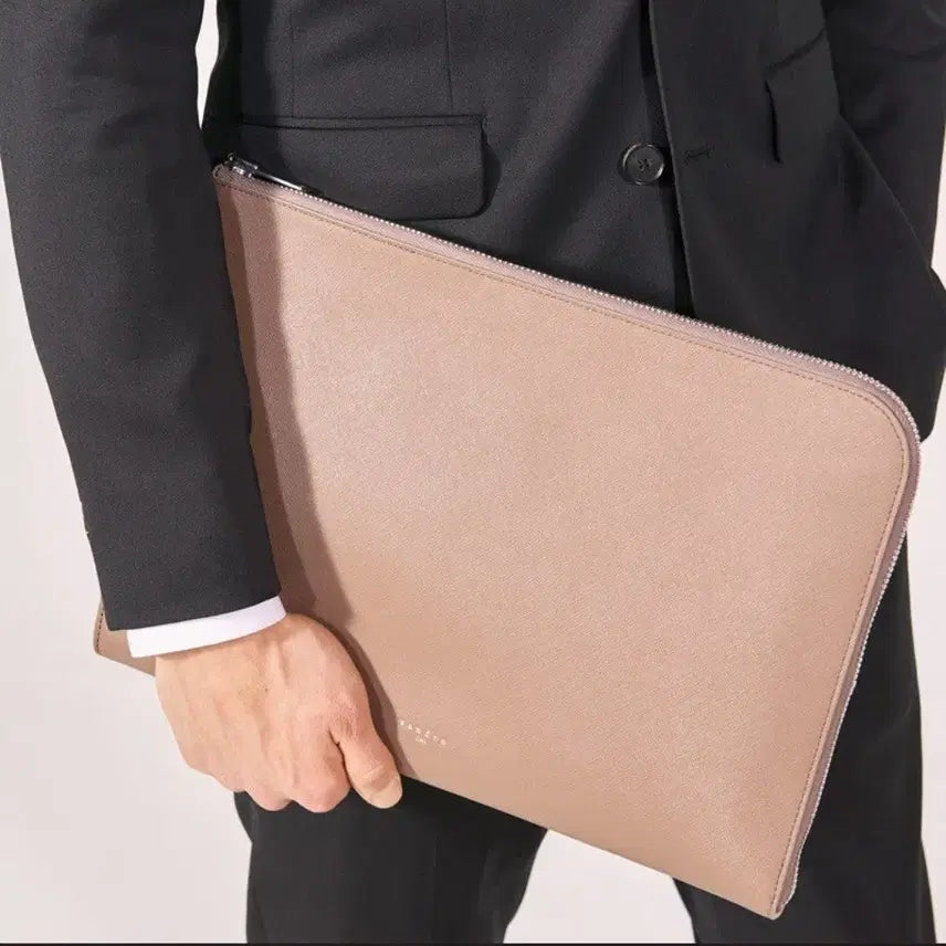 [BUNJANG] Sandro Saffiano Leather Pouch / 산드로 사피아노 가죽 파우치