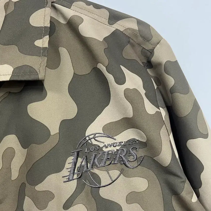 [BUNJANG] NBA LA Lakers Camo Pattern Coach Long Jacket / [105]  NBA 카모 패턴 LA 레이커스 코치 싱글 롱 자켓