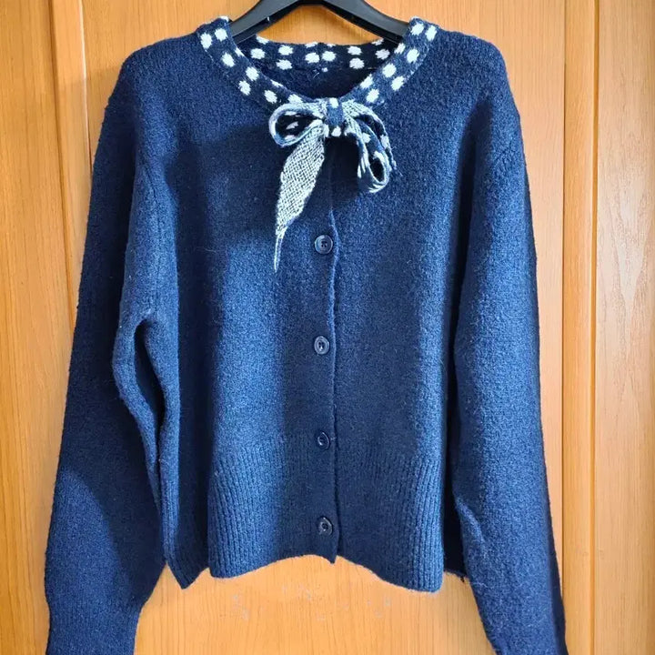 [BUNJANG] Navy Ribbon Cardigan / (새상품) 진네이비(?) 남색(?)리본 가디건