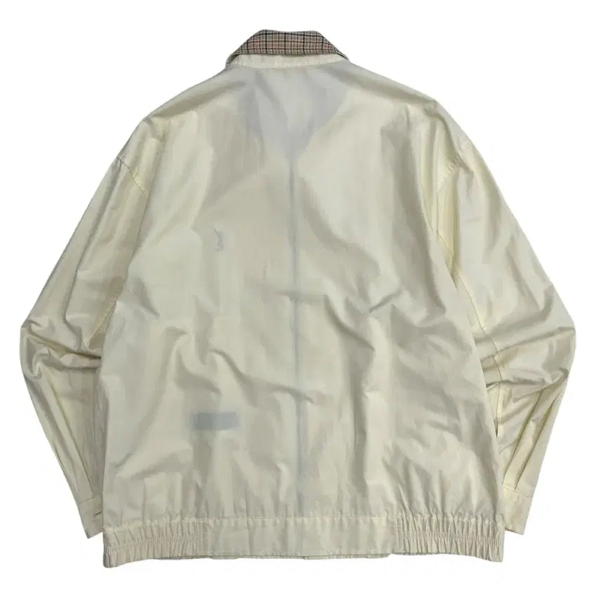 [BUNJANG] Yves Saint Laurent Checkered Collar Ivory Jacket / 입생로랑 체크 카라 아이보리 자켓