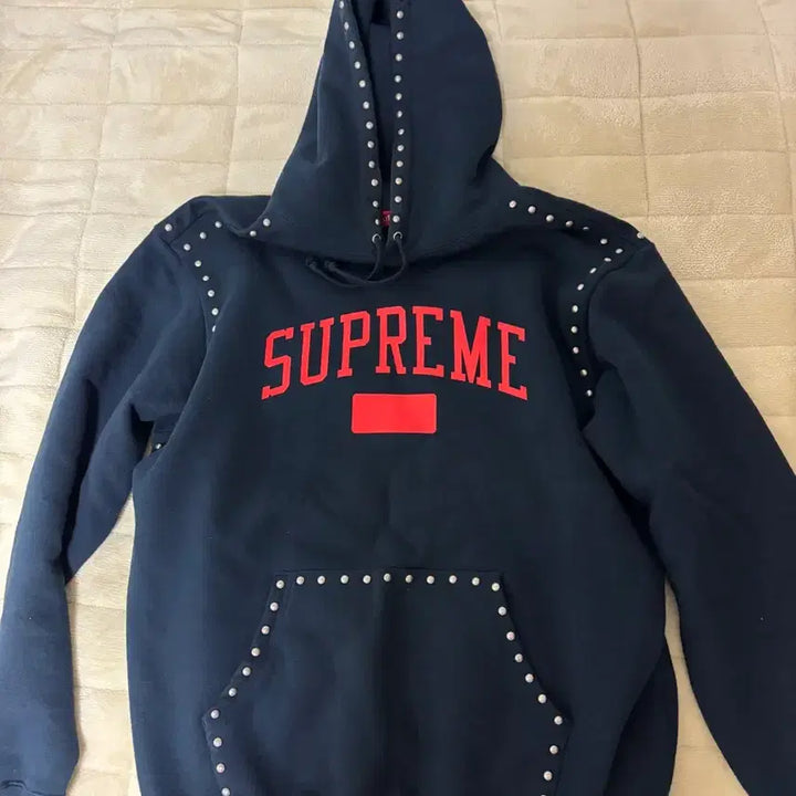 [SOLD OUT] 슈프림 스터드 후드티 L 네이비