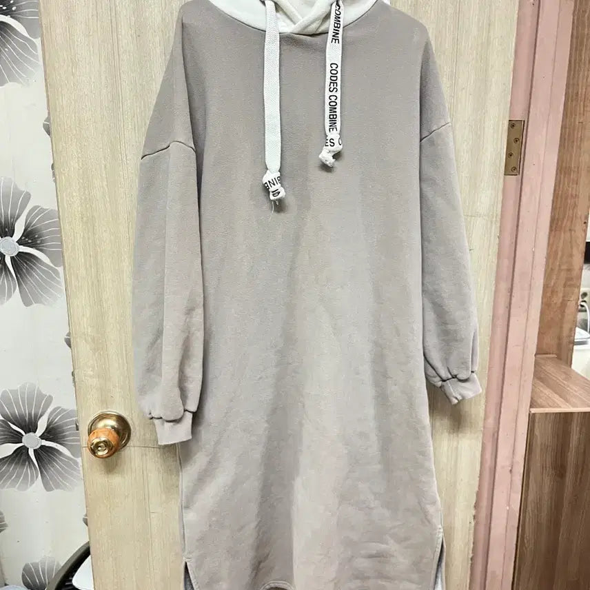 [BUNJANG] Codes Combine Fleece Lined Long Hoodie Dress - Free Size / 코데즈콤바인 후드롱기모 원피스 free