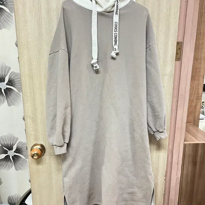 [BUNJANG] Codes Combine Fleece Lined Long Hoodie Dress - Free Size / 코데즈콤바인 후드롱기모 원피스 free