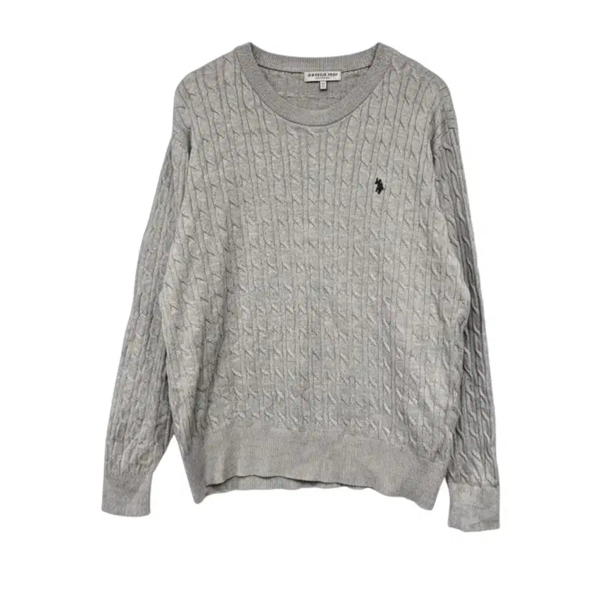 [BUNJANG] U.S. Polo Assn. Cable Knit Sweater Gray / U.S.폴로 케이블 꽈배기 니트  2XL 그레이