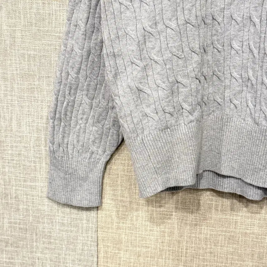 [BUNJANG] U.S. Polo Assn. Cable Knit Sweater Gray / U.S.폴로 케이블 꽈배기 니트  2XL 그레이